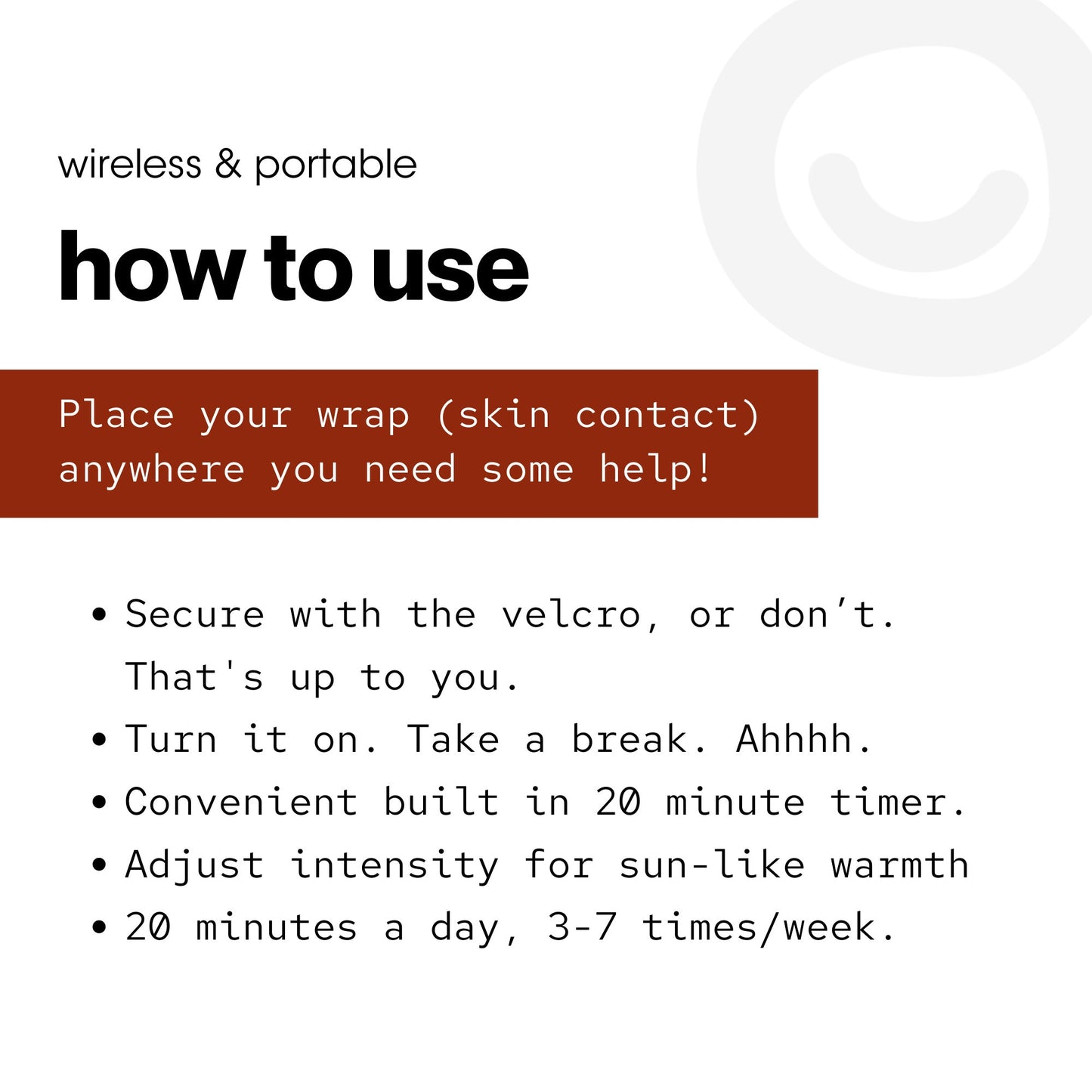 Instructions for using a wireless and portable device on a white background