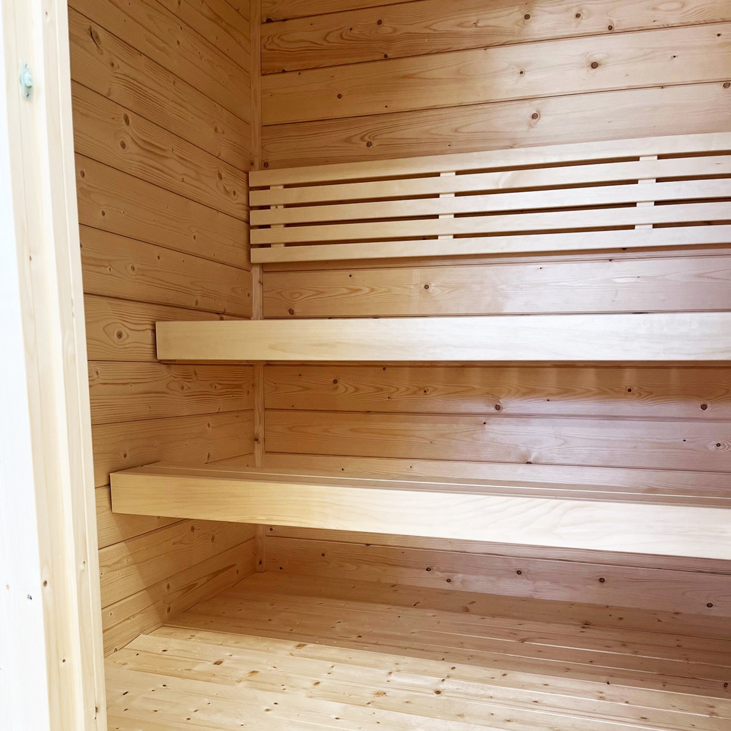 sauna interior with wood benches