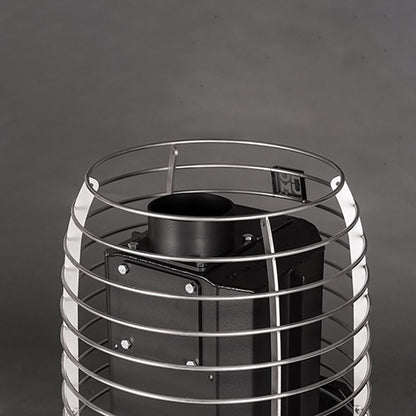 Empty HUUM metal heater on a dark background