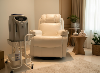 Hydrogen inhalation machine in luxury wellness room