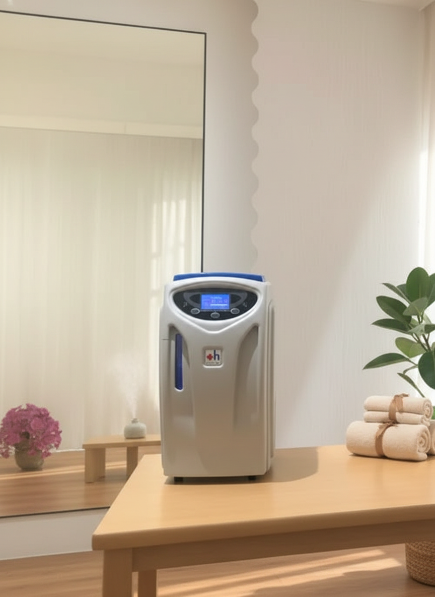 Hydrogen inhalation machine on elegant table