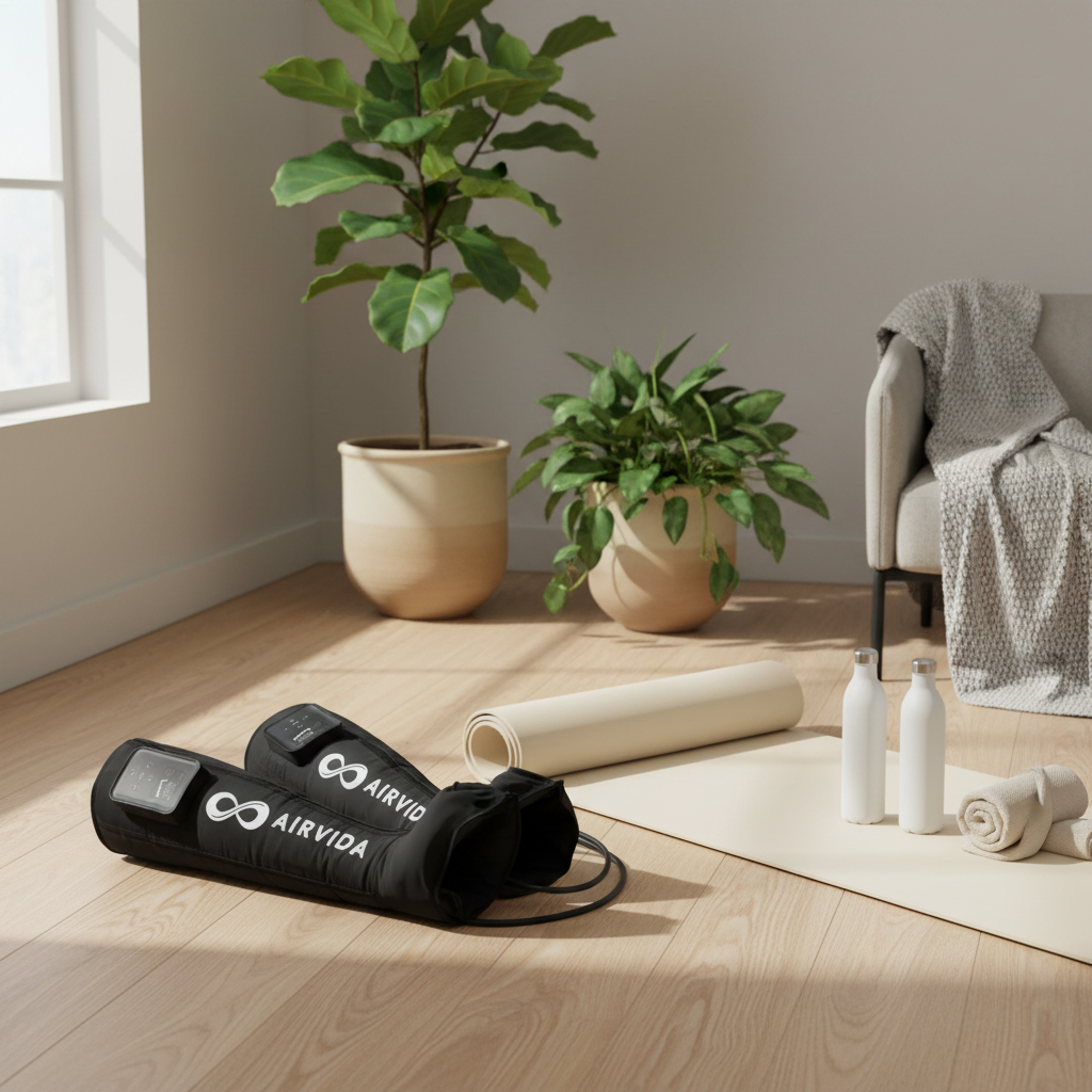 Leg compression in a wellness room