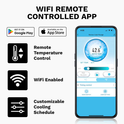 WiFi remote controlled app with smartphone display on a white background