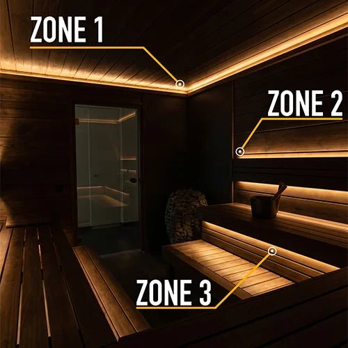 PROSAUNAS Three Zone Linear White LED Neon Light Kit