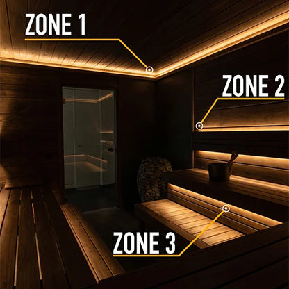 PROSAUNAS Three Zone Linear White LED Neon Light Kit