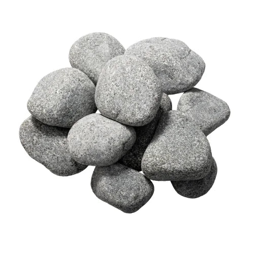 Grey stones on white background